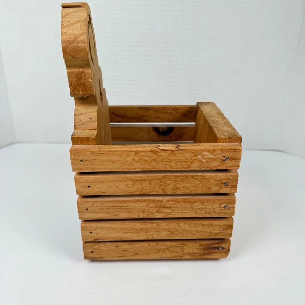 Vintage hand painted ballerinas B. Sylvia Wooden Crate caddy box Planter 1997